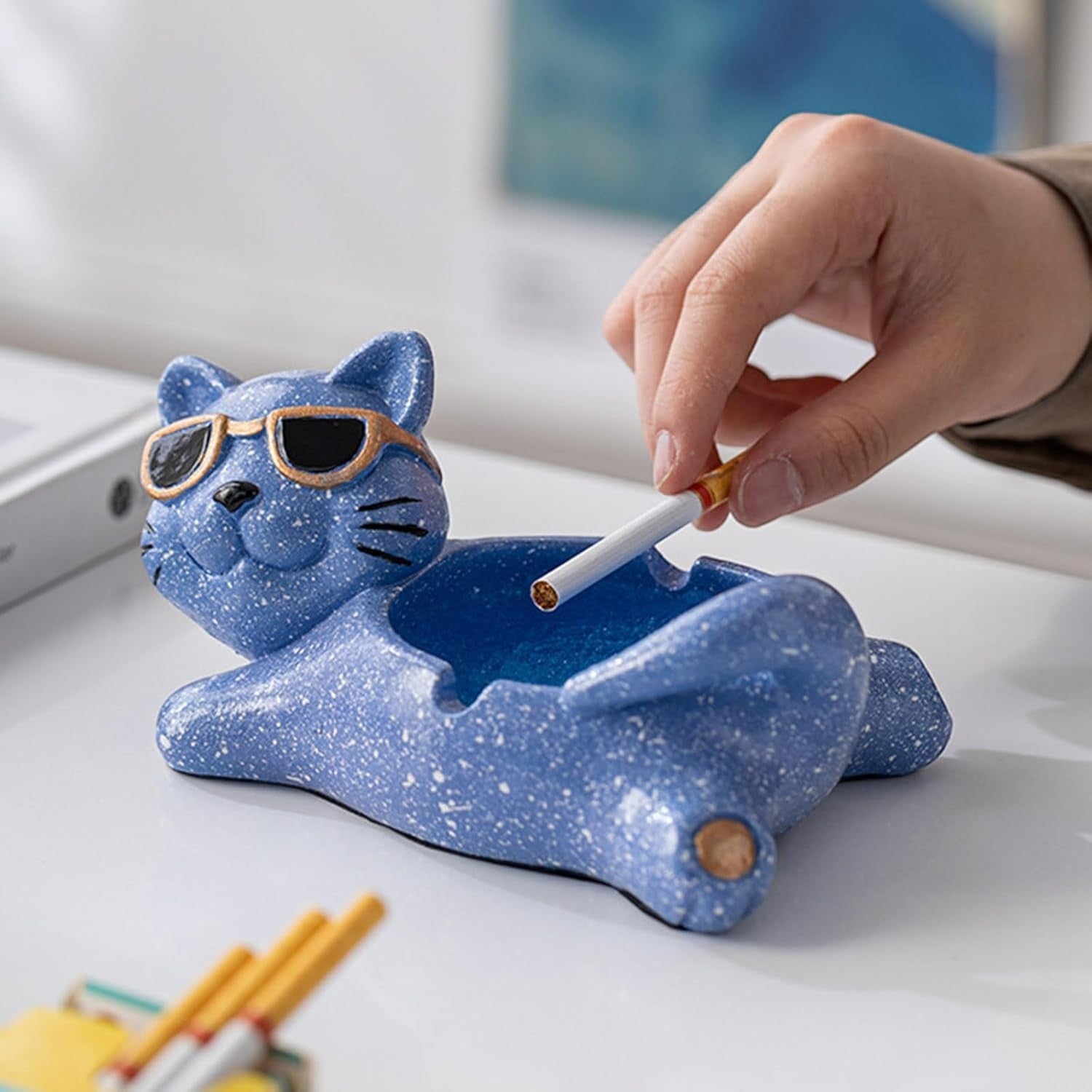 Lucky Cat Ceramic Ashtray detail - Royal Mist Nairobi