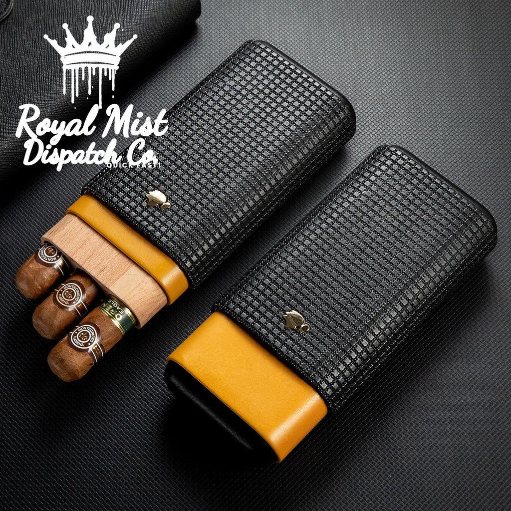Cohiba Portable 3 Cigar Holder Black Mustard Yellow Royal Mist Nairobi Kenya 1