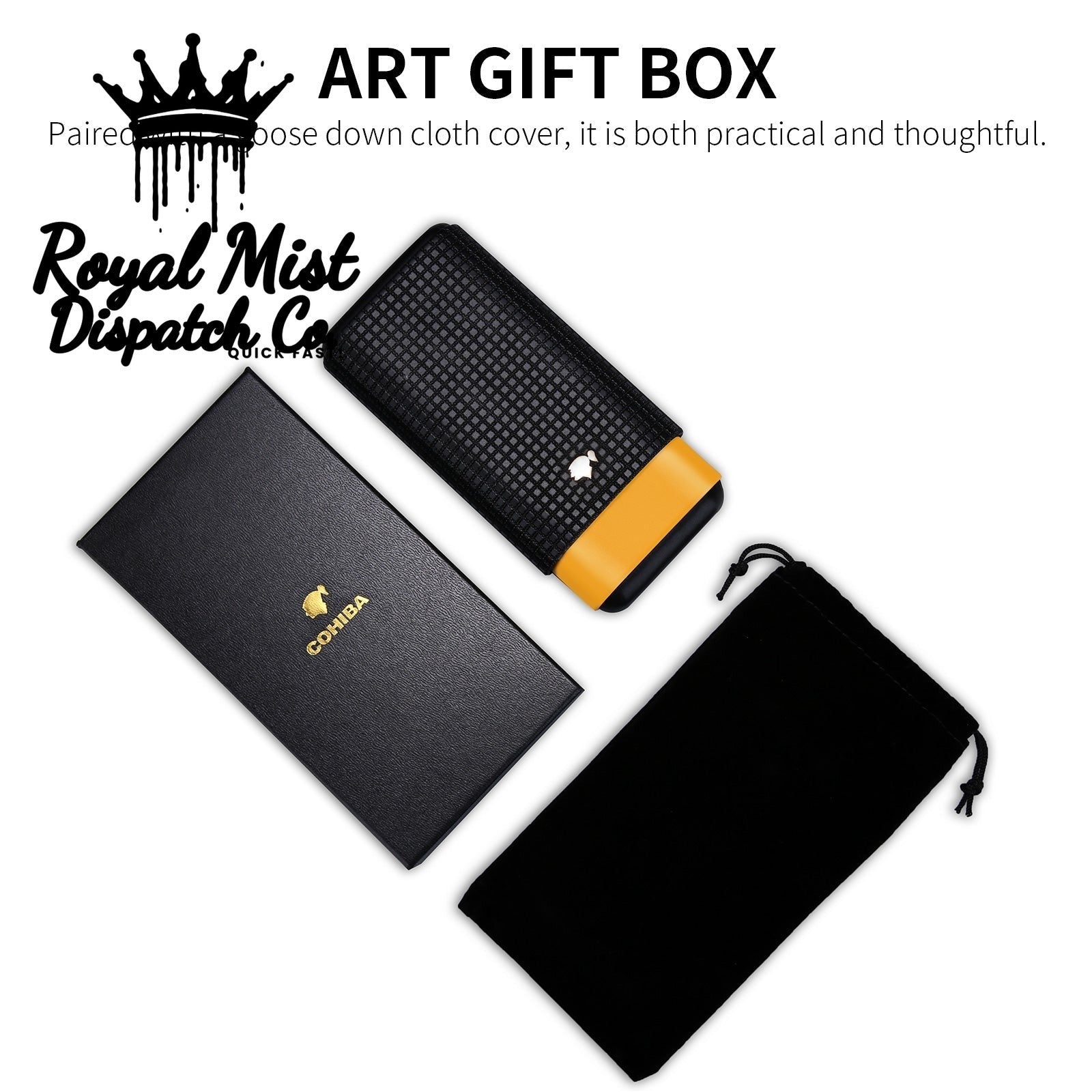 Cohiba Portable 3 Cigar Holder Black Mustard Yellow Royal Mist Nairobi Kenya 5