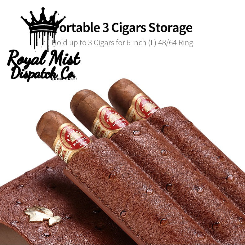 Cow Leather 3 Pack Portable Cigar Case Royal Mist Nairobi Kenya 1