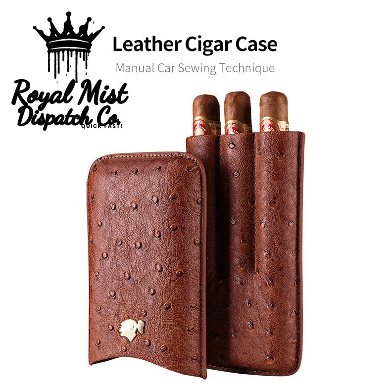 Cow Leather 3 Pack Portable Cigar Case Royal Mist Nairobi Kenya 2
