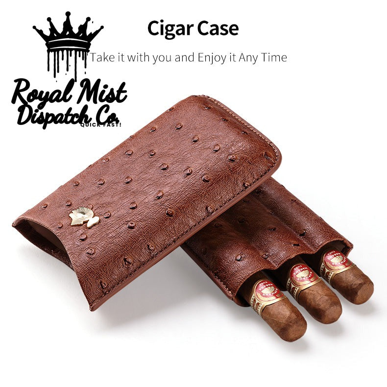 Cow Leather 3 Pack Portable Cigar Case Royal Mist Nairobi Kenya 3
