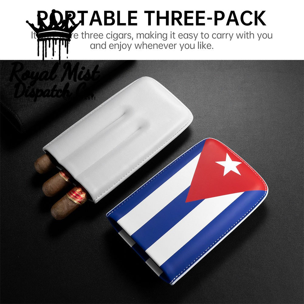 Portable Cuban Flag Cigar Pouch 3 Pack Case Royal Mist Nairobi Kenya 2