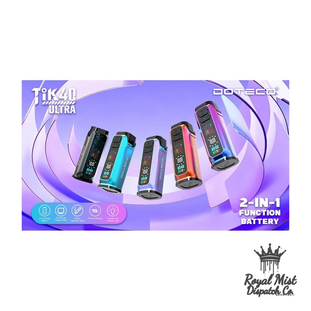DOTECO Tik40 ULTRA metal body 510 battery — Buy in Nairobi | Royal Mist
