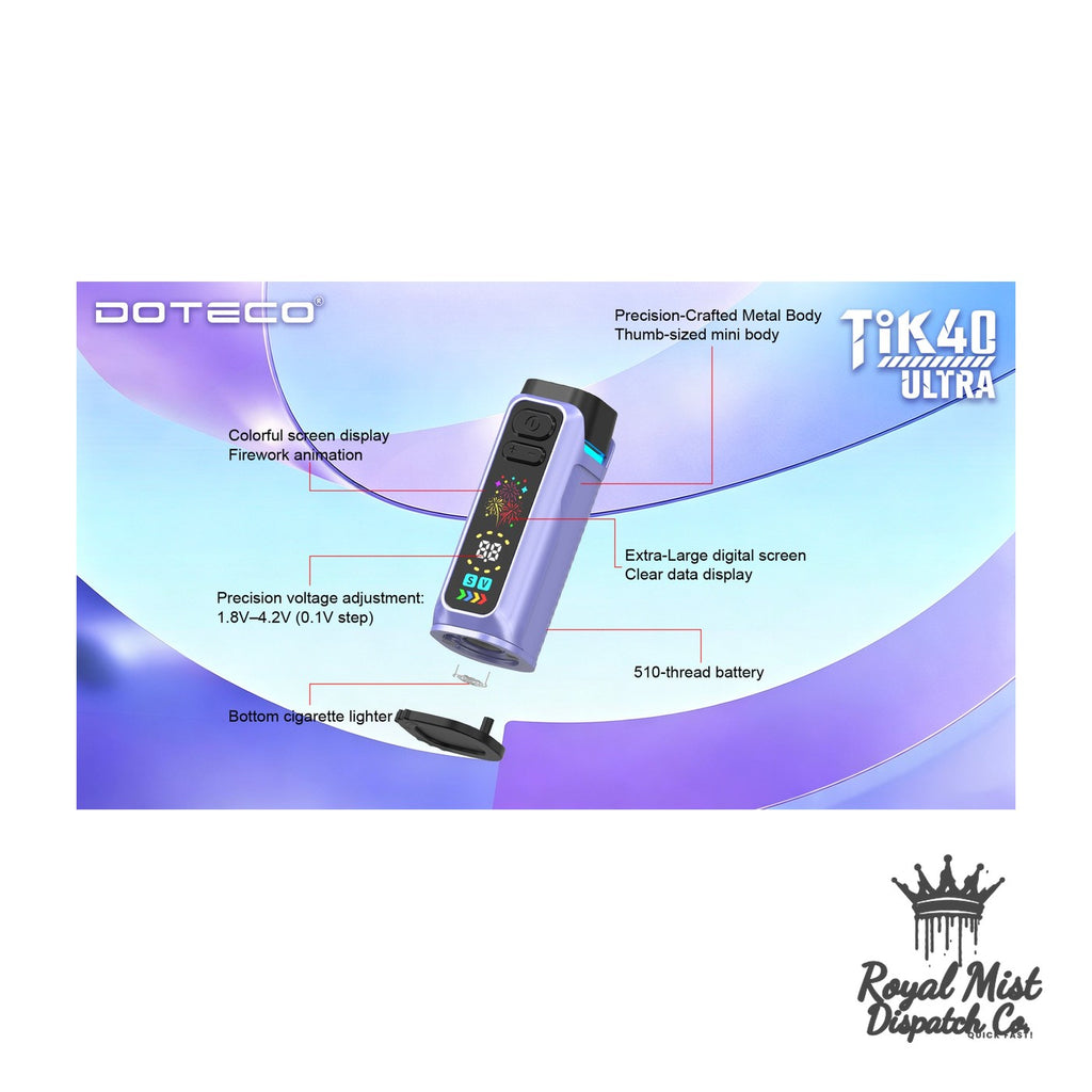 DOTECO Tik40 ULTRA built-in lighter detail — Buy in Nairobi | Royal Mist