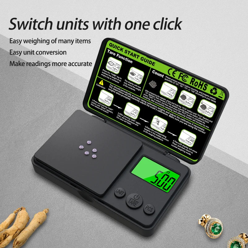 Zilla Top Flip Pocket Scale detail - Royal Mist Kenya