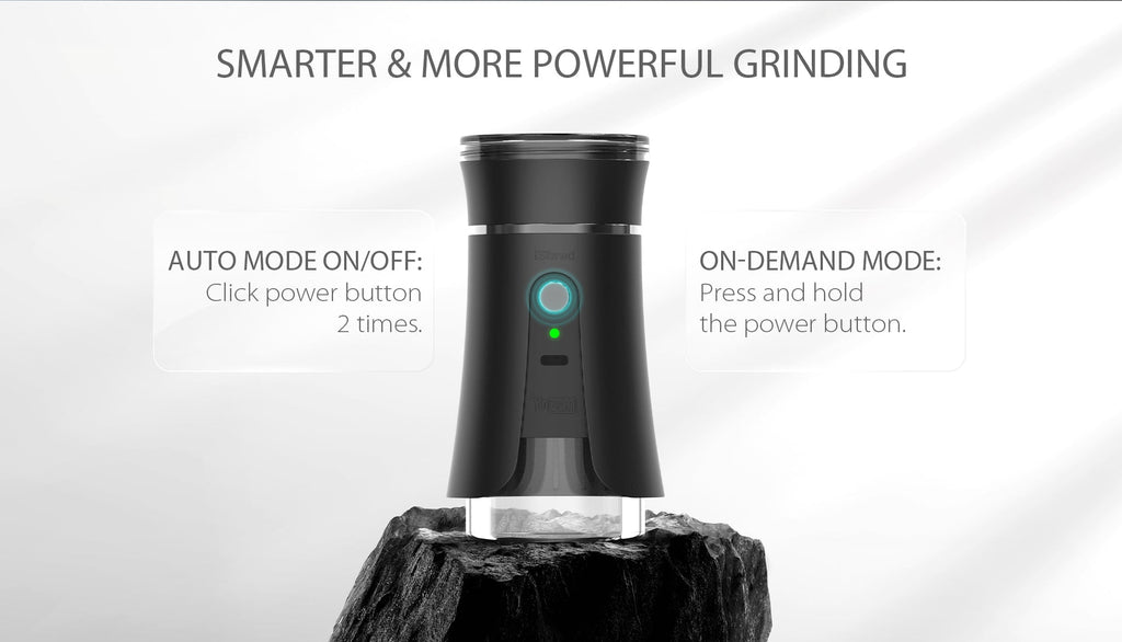 Yocan iShred auto and on-demand grinding modes — Electric Herb Grinder Nairobi | Royal Mist