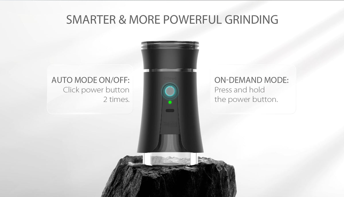 Yocan iShred auto and on-demand grinding modes — Electric Herb Grinder Nairobi | Royal Mist