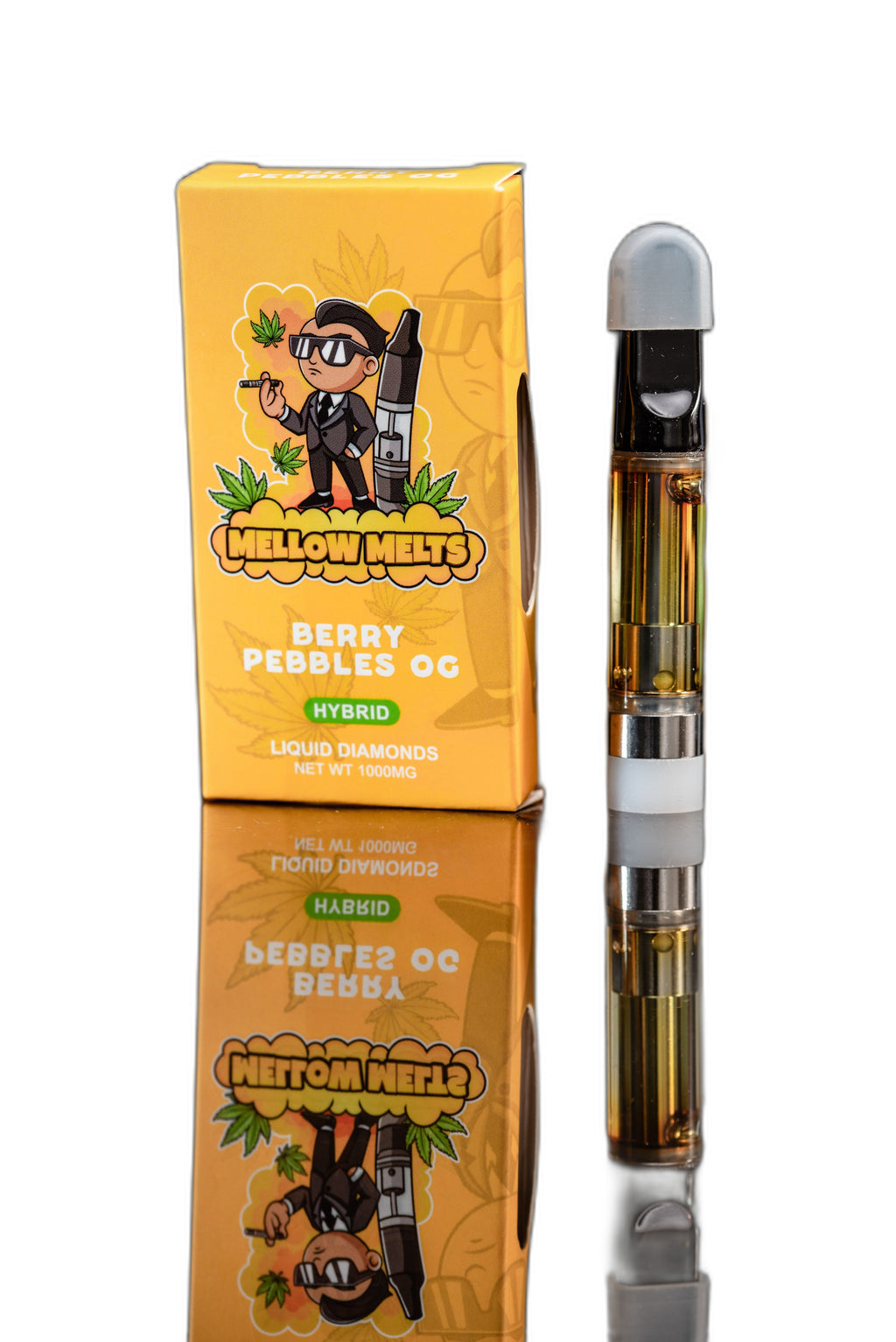 Mellow Melts Hybrid Berry Pebbles OG 1000mg Delta-8 Liquid Diamonds Vape Cart - Royal Mist Nairobi