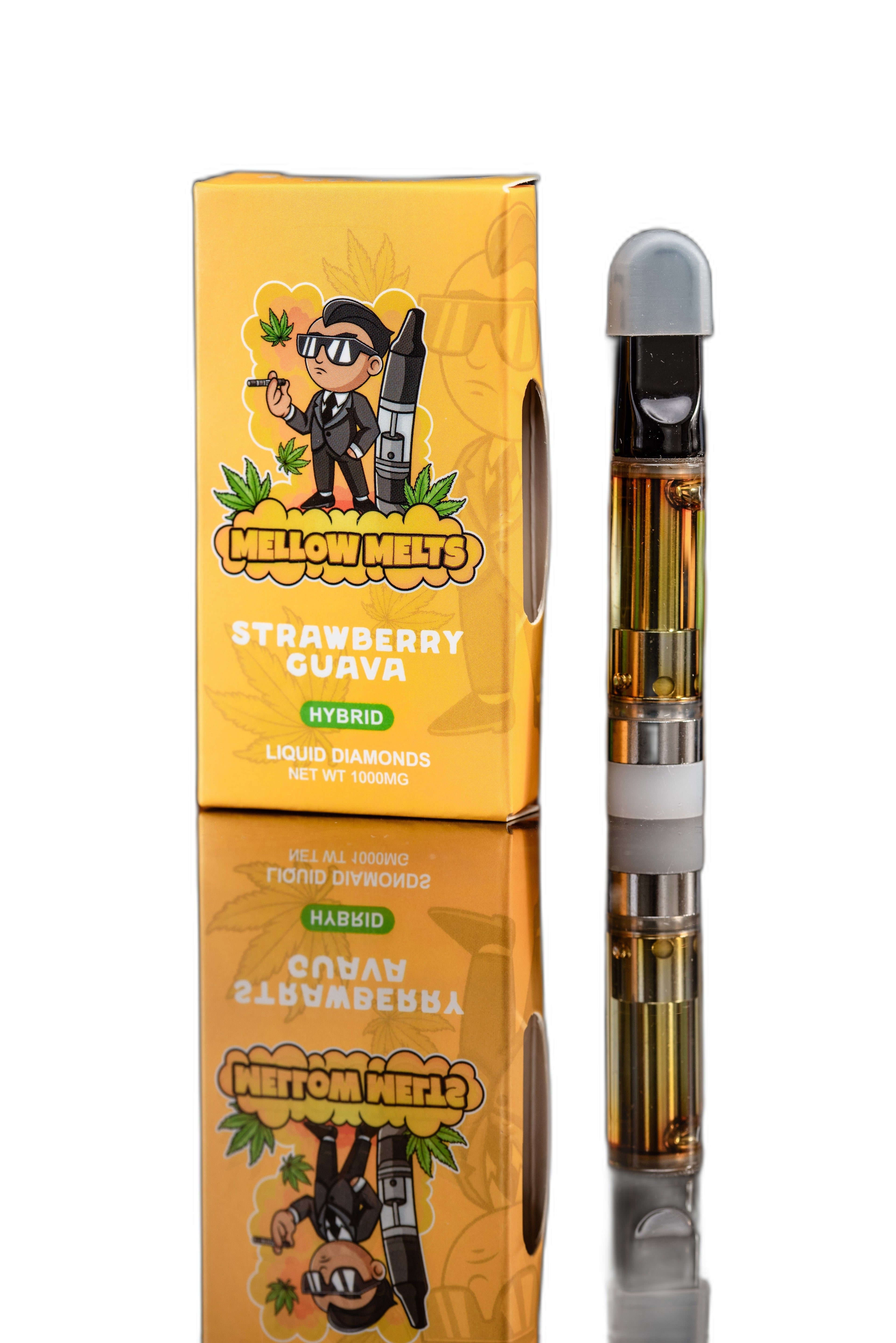 Mellow Melts Hybrid Strawberry Guava 1000mg Delta-8 Liquid Diamonds Vape Cart - Royal Mist Nairobi