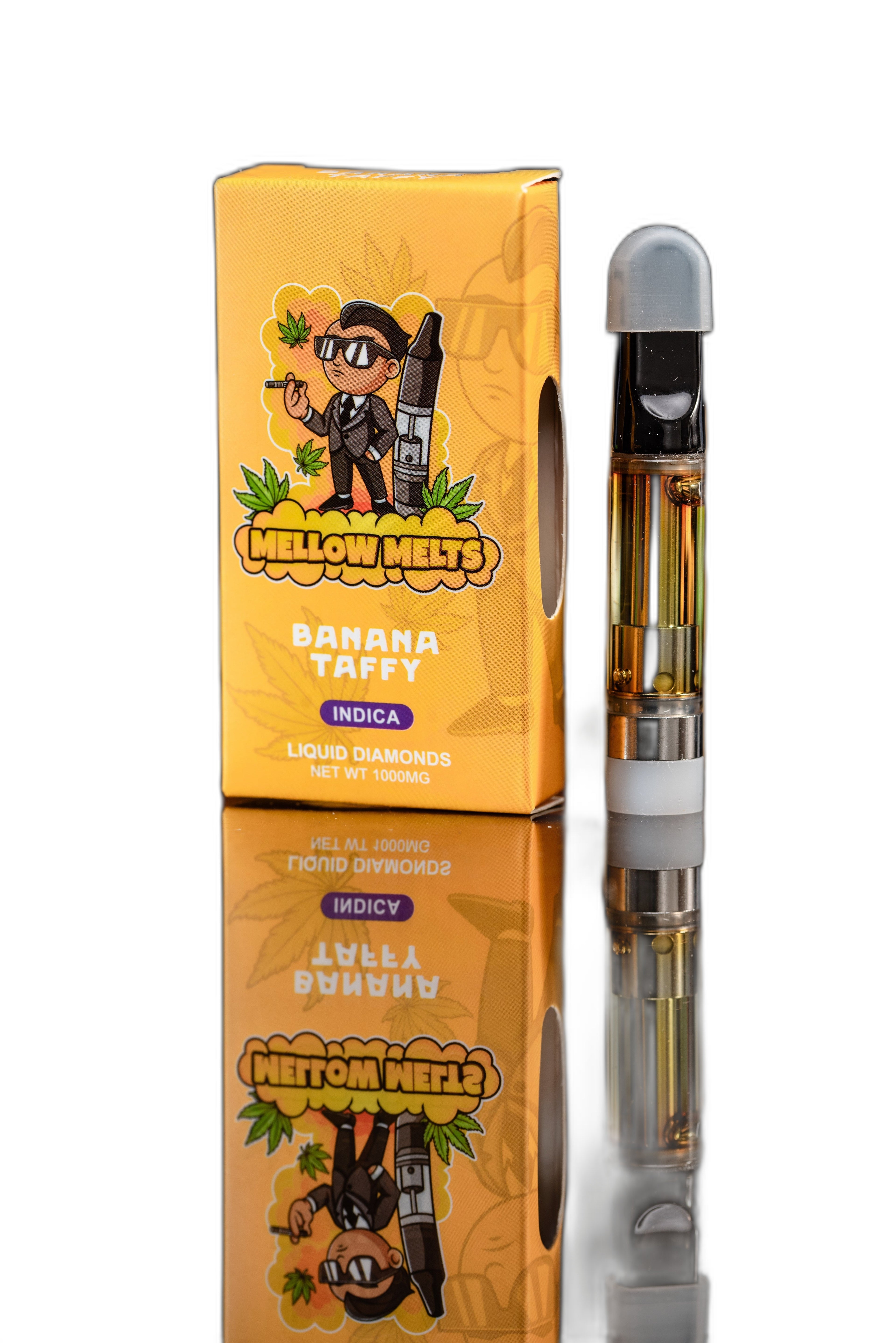 Mellow Melts Indica Banana Taffy 1000mg Delta-8 Liquid Diamonds Vape Cart - Royal Mist Nairobi