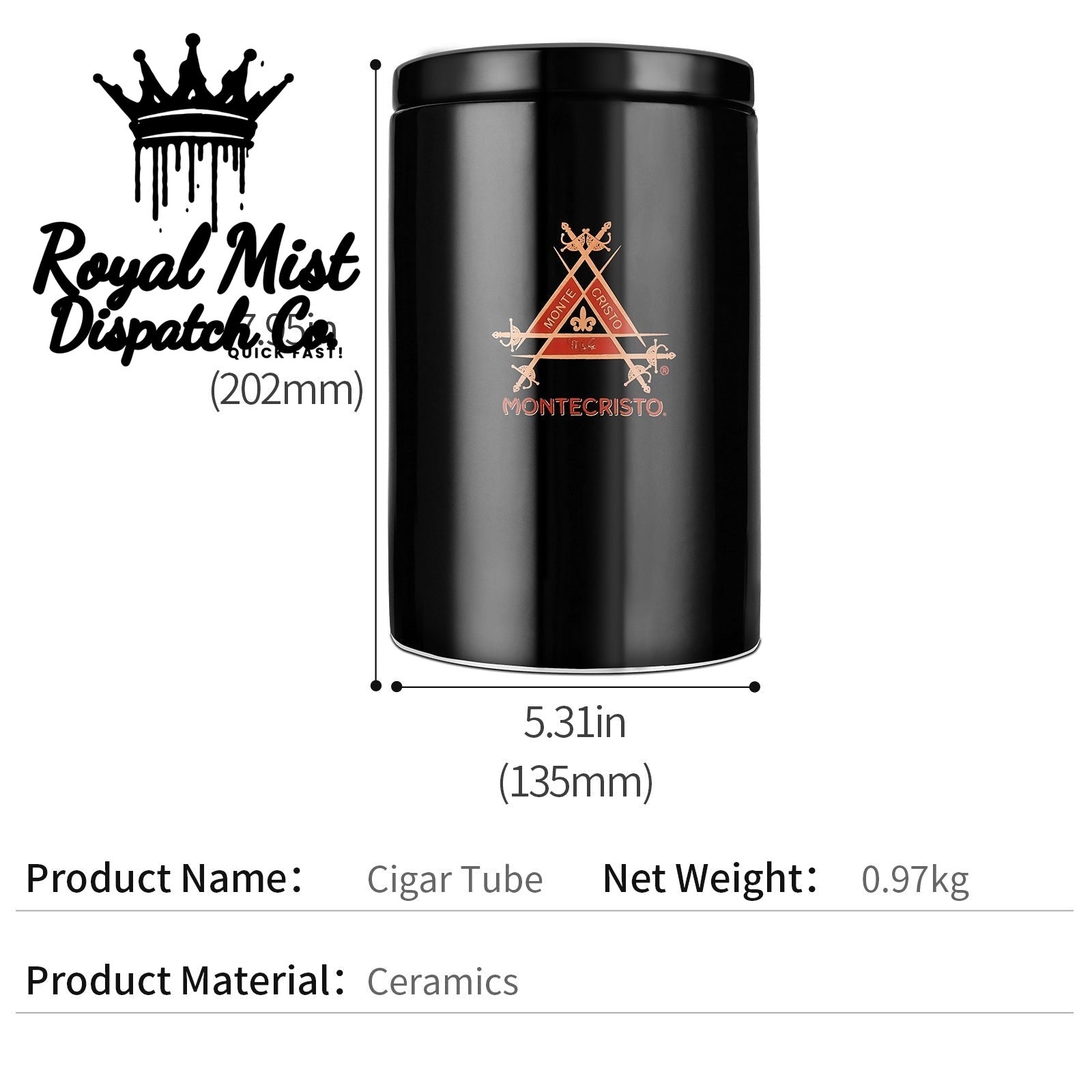 Montecristo Ceramic Storage Jar 25 Cigars Royal Mist Nairobi Kenya 3