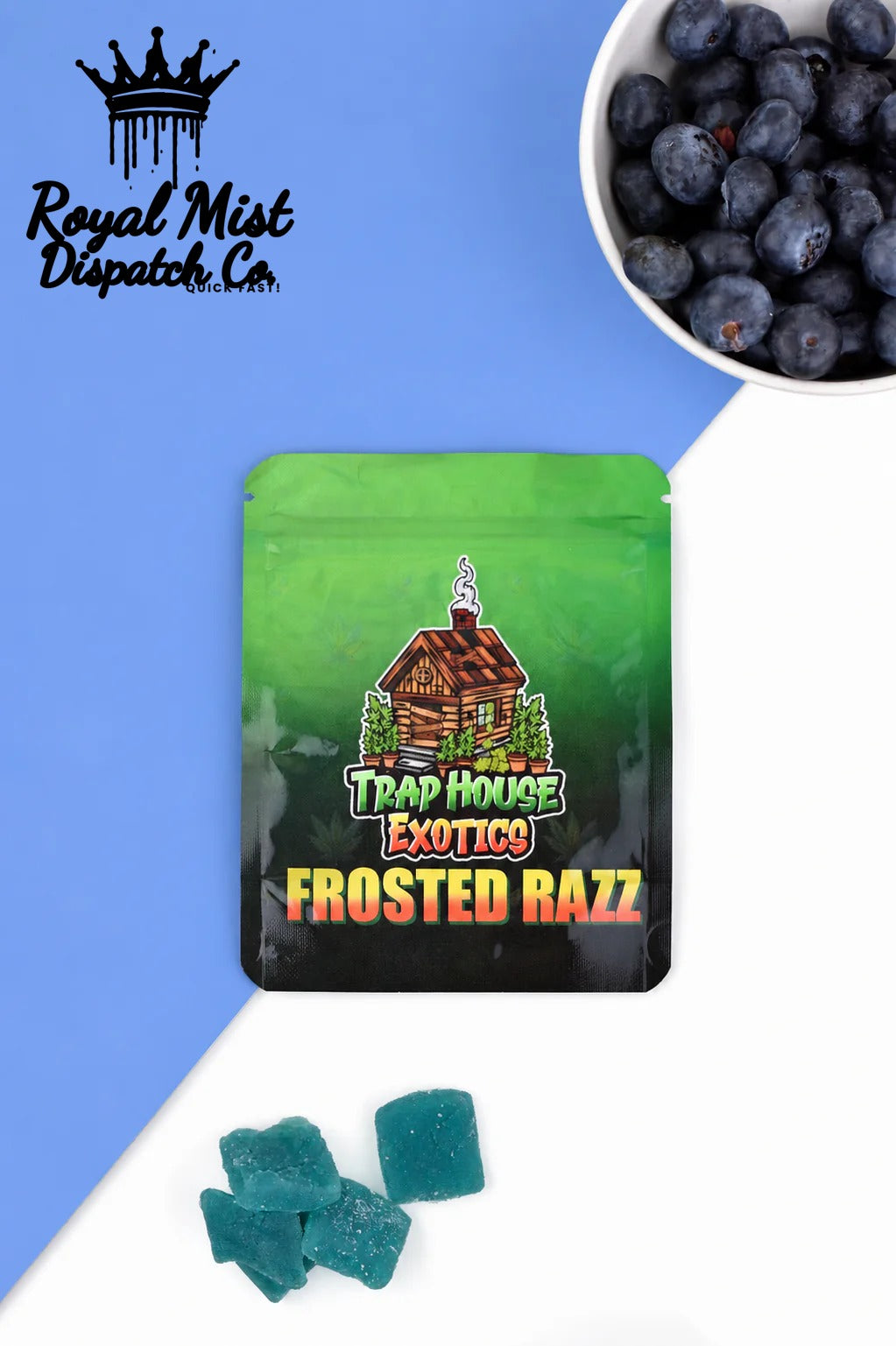 Trap House Exotics Frosted Razz Gummies 5000mg Royal Mist Nairobi Kenya