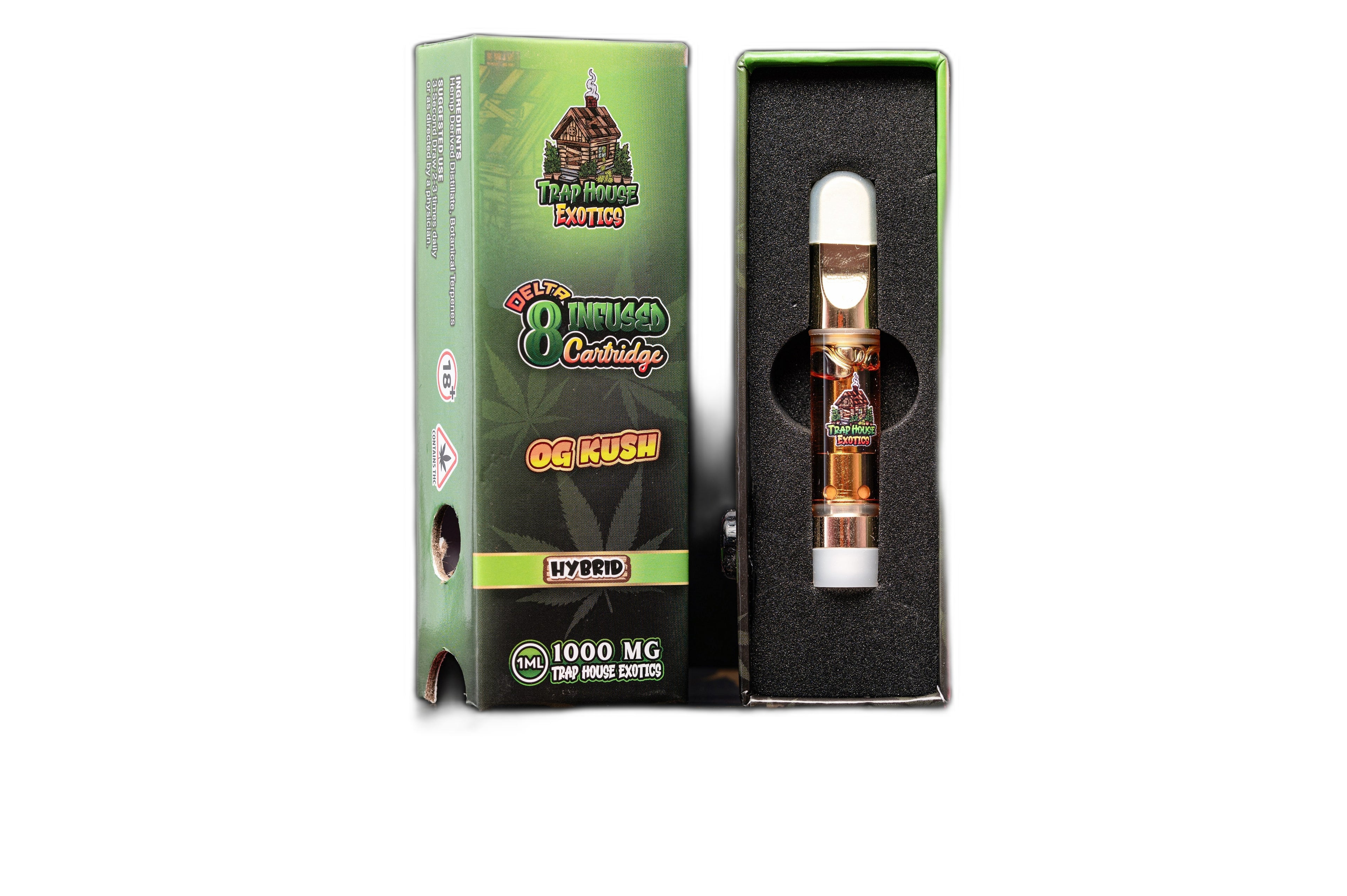 Trap House Exotics Hybrid 1000mg Delta-8 Vape Cartridges OG Kush Royal Mist Nairobi Kenya