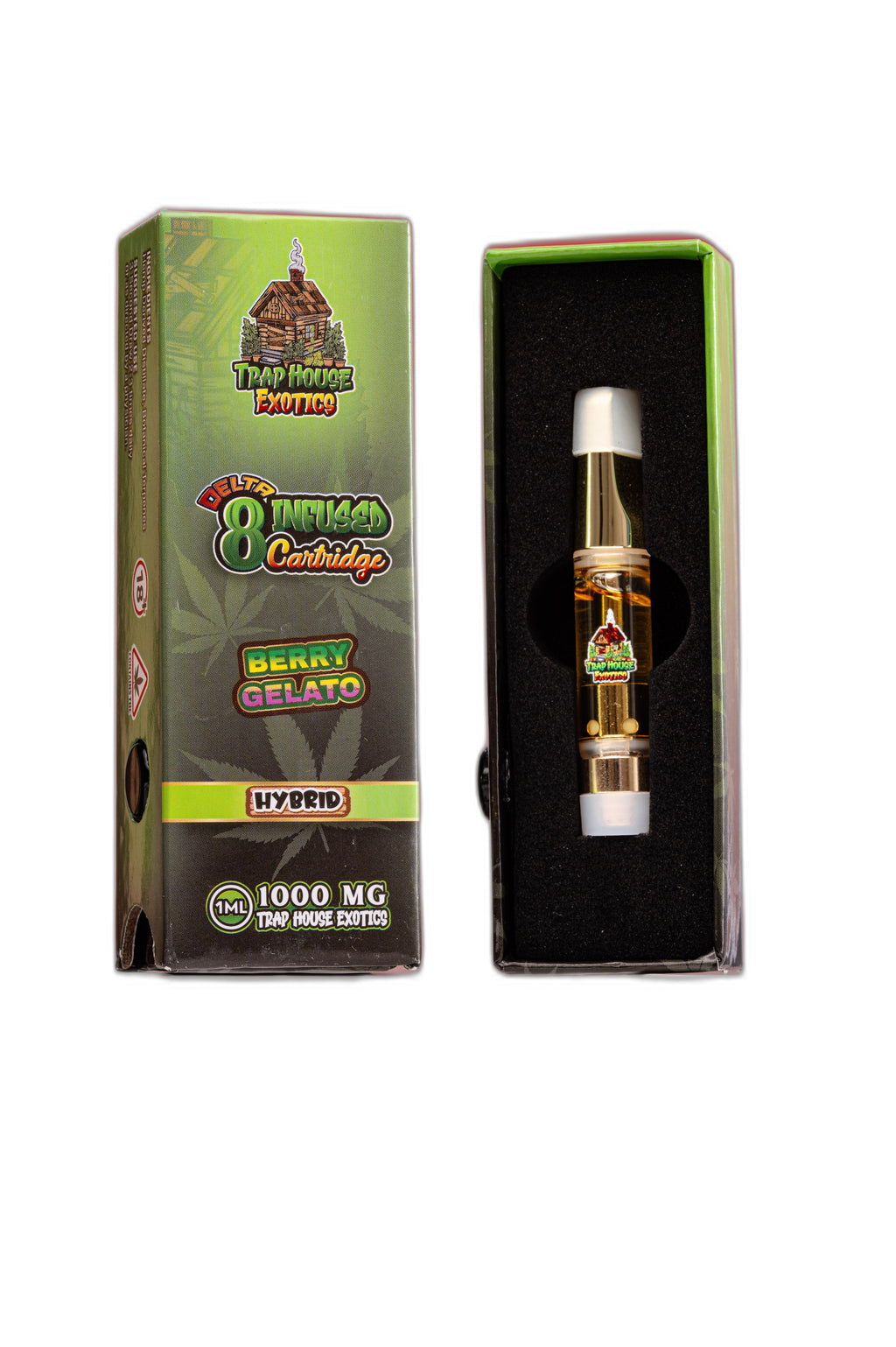 Trap House Exotics Hybrid 1000mg Delta-8 Vape Cartridges Berry Gelato Royal Mist Nairobi Kenya