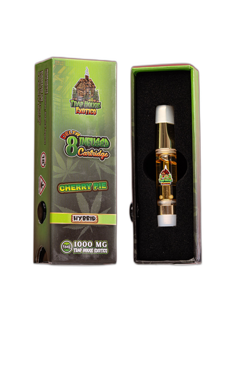 Trap House Exotics Hybrid 1000mg Delta-8 Vape Cartridges Cherry Pie Royal Mist Nairobi Kenya