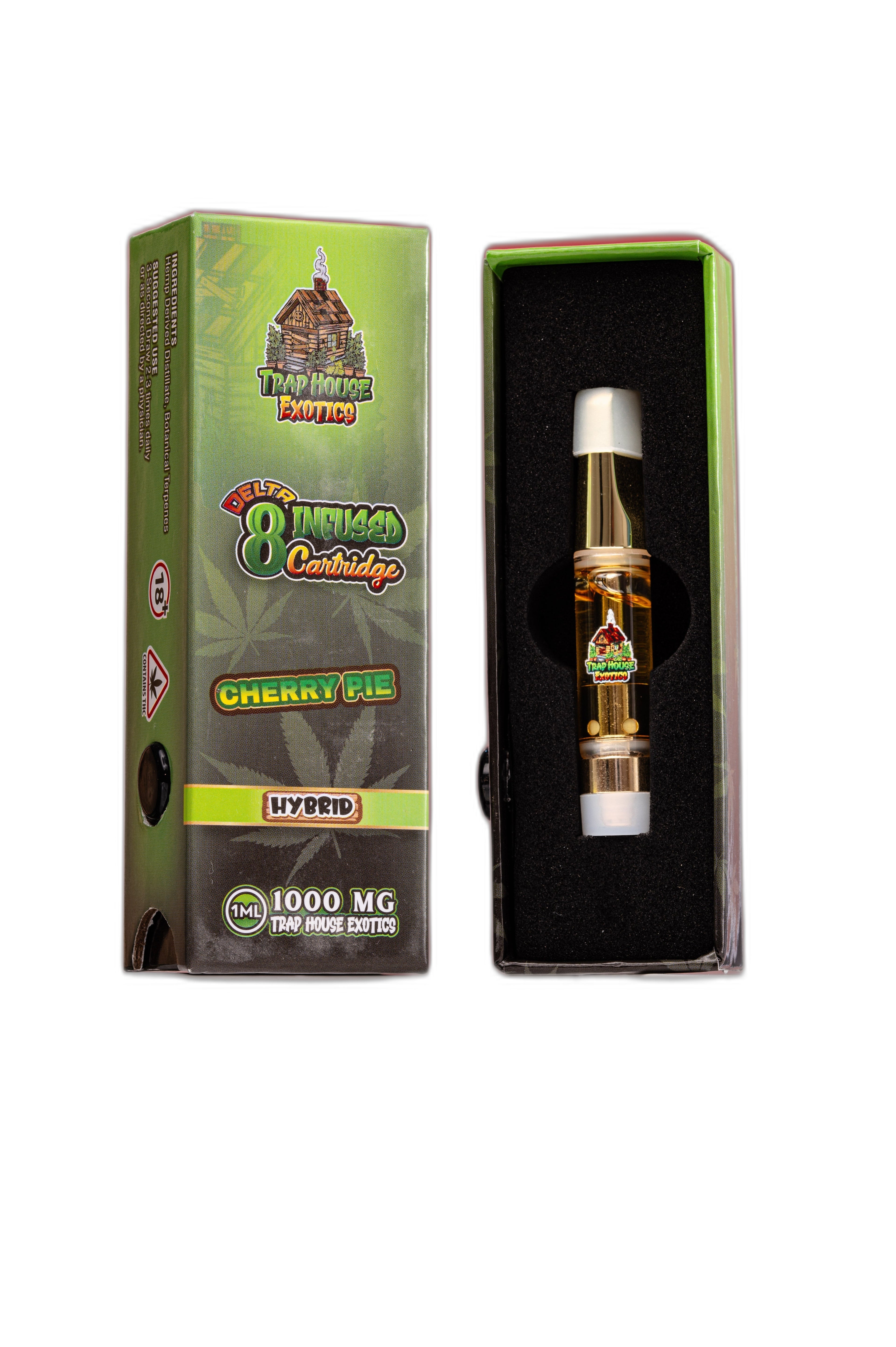 Trap House Exotics Hybrid 1000mg Delta-8 Vape Cartridges Cherry Pie Royal Mist Nairobi Kenya