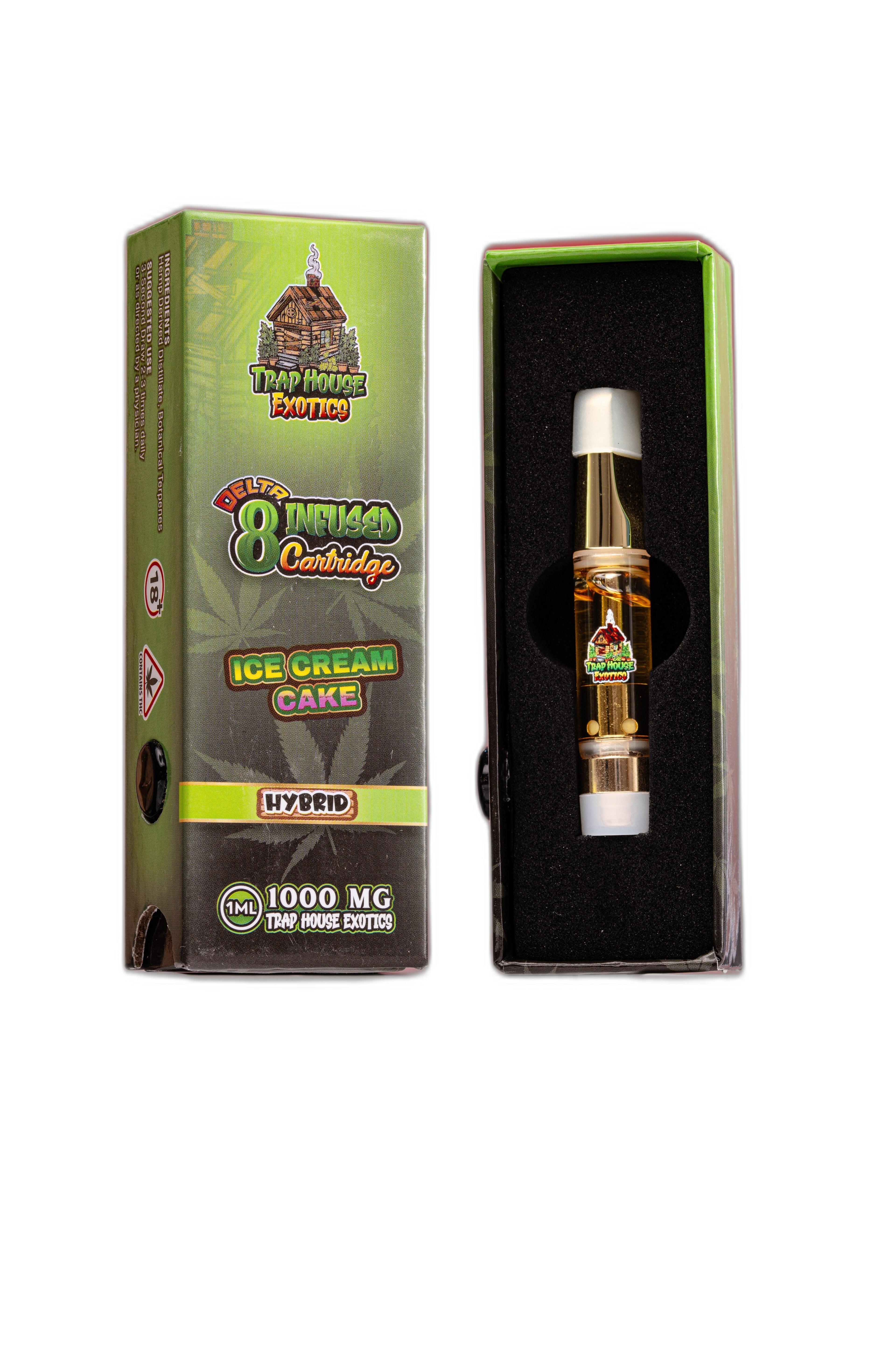 Trap House Exotics Hybrid 1000mg Delta-8 Vape Cartridges Ice Cream Cake Royal Mist Nairobi Kenya