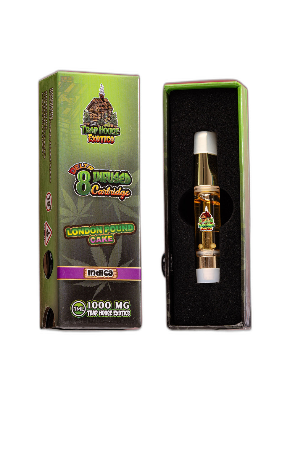 Trap House Exotics Indica 1000mg Delta-8 London Pound Cake Royal Mist Nairobi Kenya