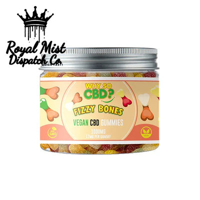 Why So CBD? 1000mg Broad Spectrum CBD Small Vegan Gummies - Fizzy Bones