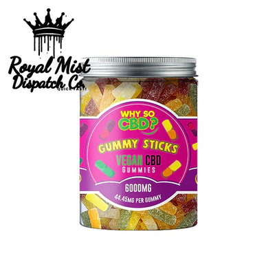 Why So CBD? 6000mg CBD Large Vegan Gummies - Gummy Sticks